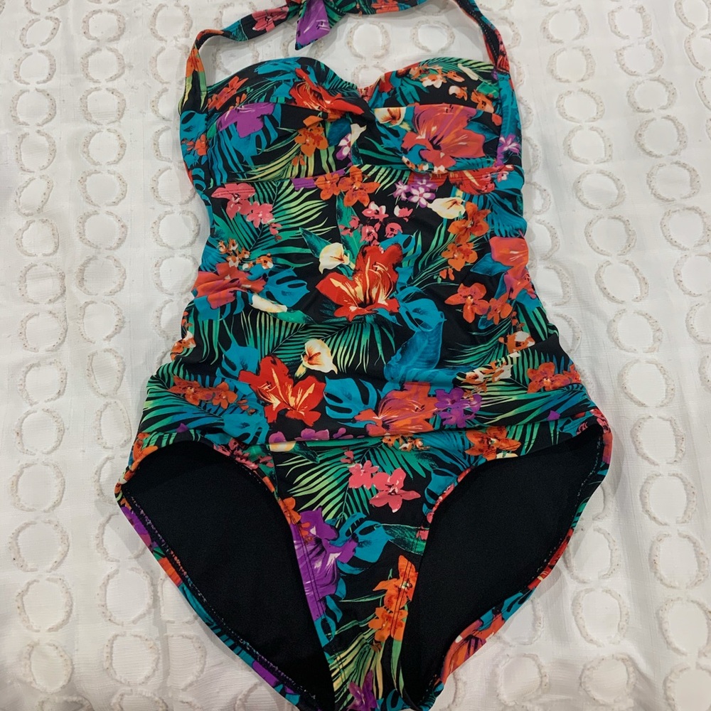 Multicolored one piece swimsuit